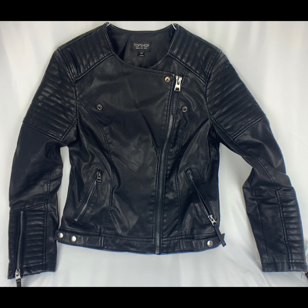 Topshop Leather Jacket -Size 6